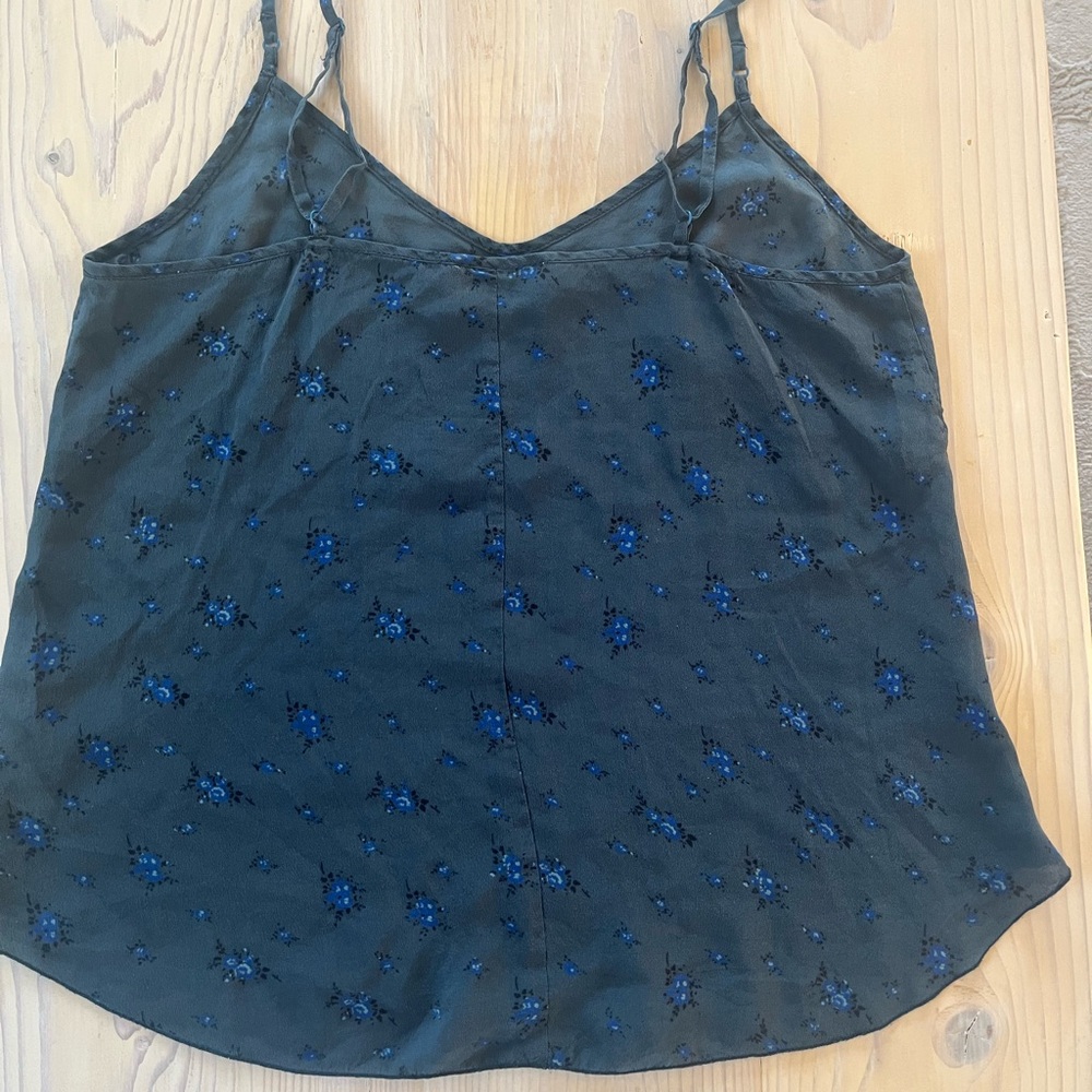 Wilfred S XS Silk Cami Dark Teal Floral Tank - Picture 7 of 14